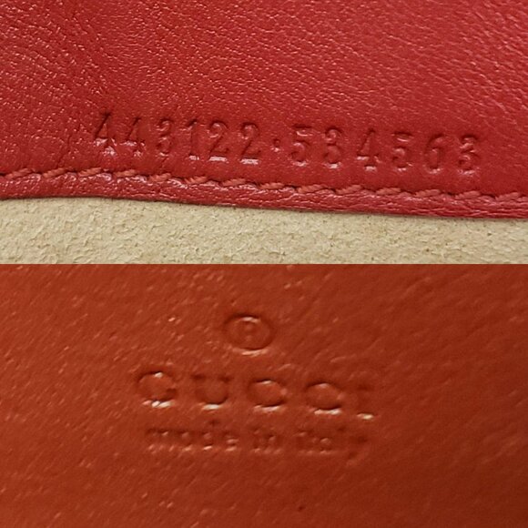 Gucci Marmont Red Chevron Gold Chain Clutch Crossbody Bag 550-100525 - Picture 15 of 16